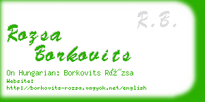 rozsa borkovits business card